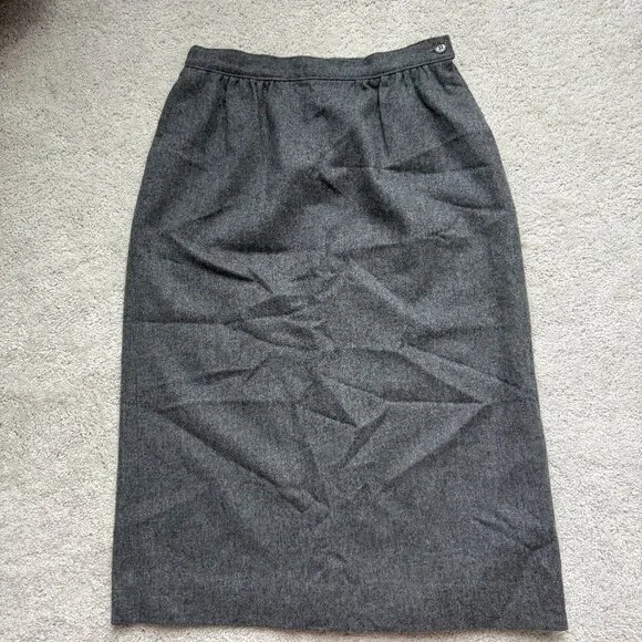 Miss Pendleton Vintage Size 8 Gray Virgin Wool Skirt - Picture 1 of 9